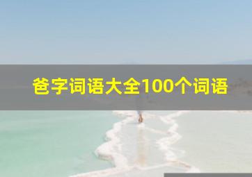 爸字词语大全100个词语