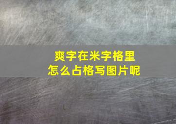 爽字在米字格里怎么占格写图片呢