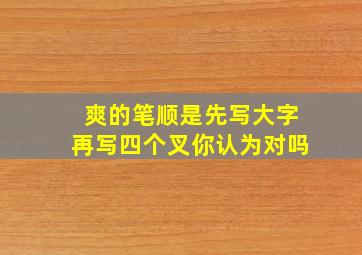 爽的笔顺是先写大字再写四个叉你认为对吗