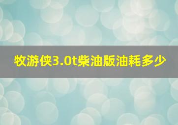 牧游侠3.0t柴油版油耗多少