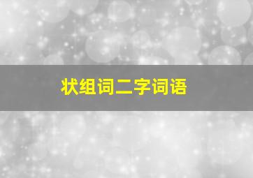 状组词二字词语