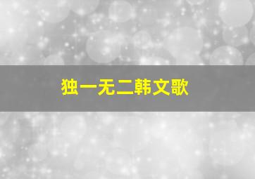 独一无二韩文歌