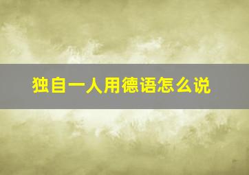 独自一人用德语怎么说