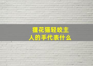 狸花猫轻咬主人的手代表什么