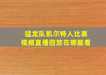 猛龙队凯尔特人比赛视频直播回放在哪能看