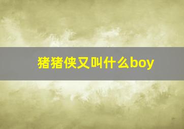 猪猪侠又叫什么boy