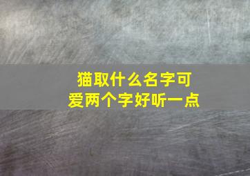 猫取什么名字可爱两个字好听一点