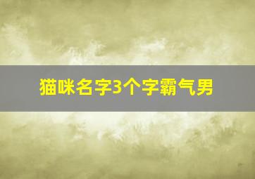 猫咪名字3个字霸气男