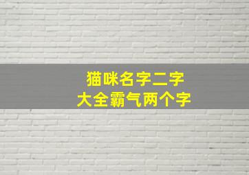 猫咪名字二字大全霸气两个字