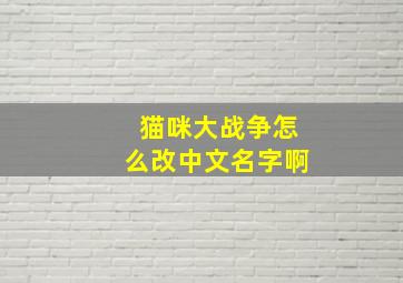 猫咪大战争怎么改中文名字啊