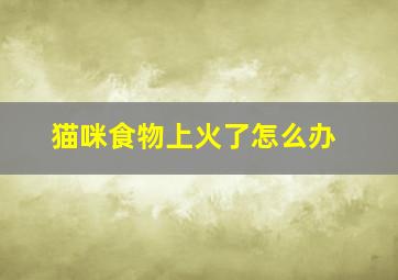 猫咪食物上火了怎么办