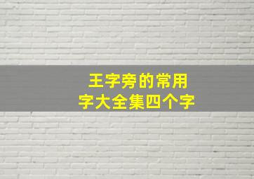 王字旁的常用字大全集四个字