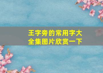 王字旁的常用字大全集图片欣赏一下