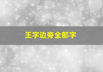 王字边旁全部字