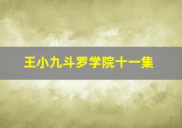 王小九斗罗学院十一集