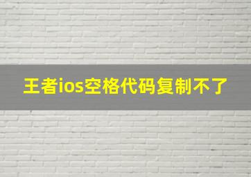 王者ios空格代码复制不了