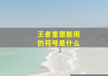 王者里面能用的符号是什么