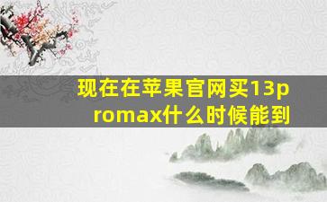 现在在苹果官网买13promax什么时候能到