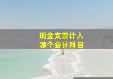 现金支票计入哪个会计科目