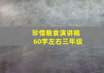 珍惜粮食演讲稿60字左右三年级