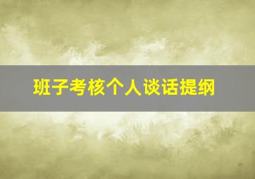 班子考核个人谈话提纲