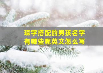 琛字搭配的男孩名字有哪些呢英文怎么写