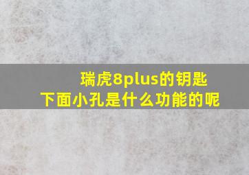 瑞虎8plus的钥匙下面小孔是什么功能的呢