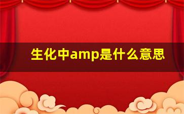 生化中amp是什么意思