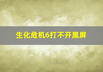 生化危机6打不开黑屏