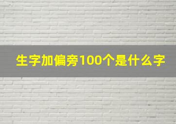 生字加偏旁100个是什么字