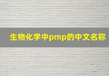 生物化学中pmp的中文名称