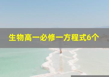 生物高一必修一方程式6个