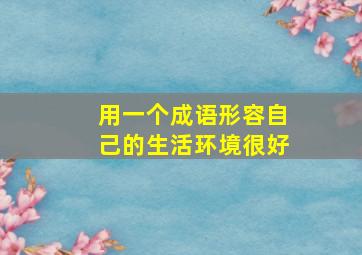 用一个成语形容自己的生活环境很好