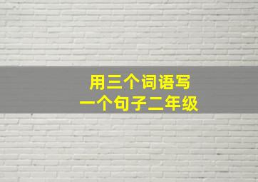 用三个词语写一个句子二年级