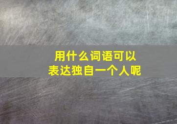 用什么词语可以表达独自一个人呢