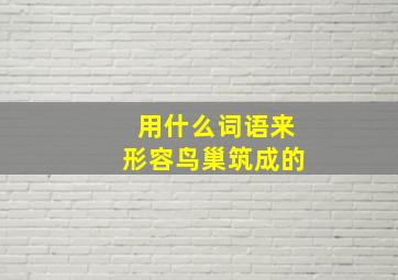 用什么词语来形容鸟巢筑成的