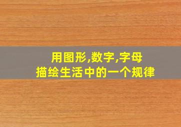 用图形,数字,字母描绘生活中的一个规律