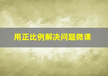 用正比例解决问题微课