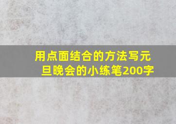 用点面结合的方法写元旦晚会的小练笔200字