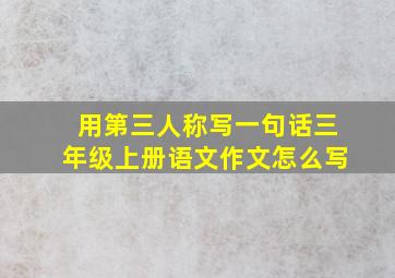 用第三人称写一句话三年级上册语文作文怎么写