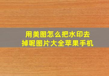 用美图怎么把水印去掉呢图片大全苹果手机