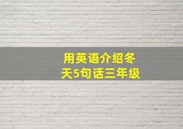 用英语介绍冬天5句话三年级