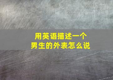 用英语描述一个男生的外表怎么说