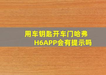 用车钥匙开车门哈弗H6APP会有提示吗