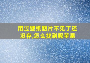 用过壁纸图片不见了还没存,怎么找到呢苹果