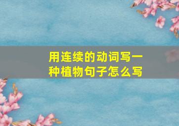 用连续的动词写一种植物句子怎么写