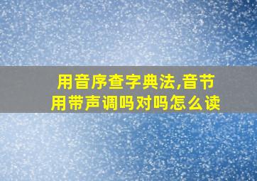 用音序查字典法,音节用带声调吗对吗怎么读