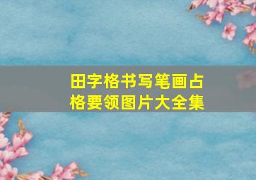 田字格书写笔画占格要领图片大全集