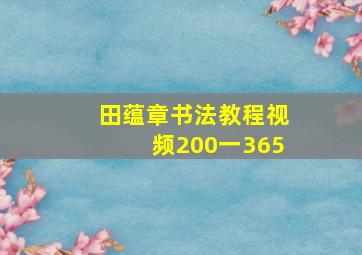 田蕴章书法教程视频200一365