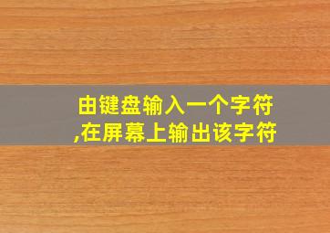 由键盘输入一个字符,在屏幕上输出该字符